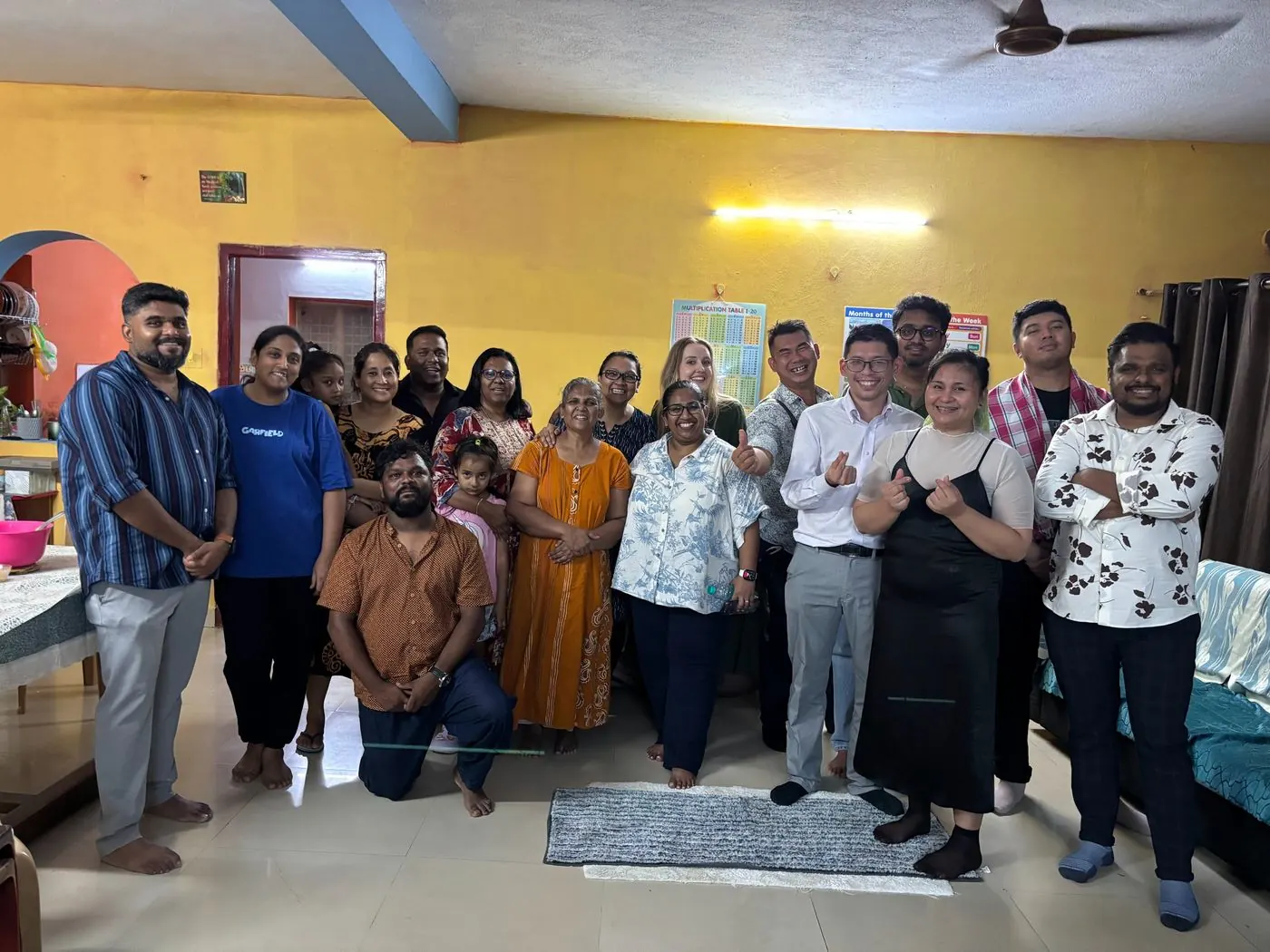 Group photo with the CCC JB team who travelled to India, and the host family in India